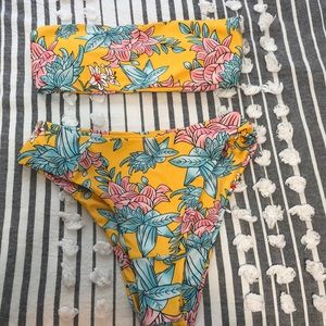 High waisted swimsuit.